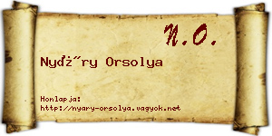 Nyáry Orsolya névjegykártya