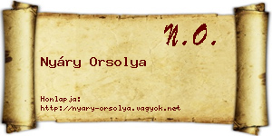 Nyáry Orsolya névjegykártya